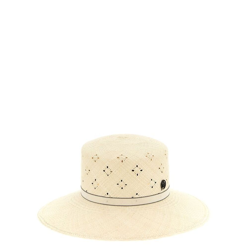 Maison Michel Beige Fabric Women's Sunhat